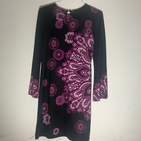 INC International Concepts Elegant Black and Purple Women's Dress SZ M - Picture 6 of 7